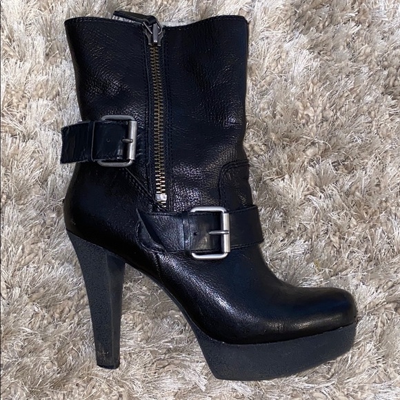 Nine West Black Leather Heeled NWireesh Boots - Picture 2 of 7